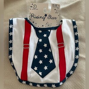 Rising Star Patriotic, 4th Of July Novelty Baby Bib 0-12 Months Red, White &Blue